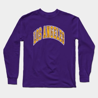 Los Angeles - Block Arch - Purple Gold/White Long Sleeve T-Shirt